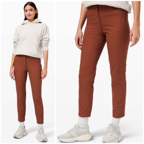 Lululemon City Sleek Pants Size 27 5 Pocket 7/8  Dark Terracotta Hiking Gorpcore - Picture 1 of 11